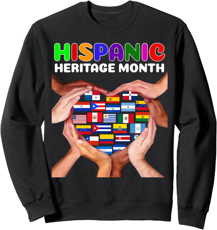 Hispanic Heritage Month Alle Länder Herzhände Sweatshirt