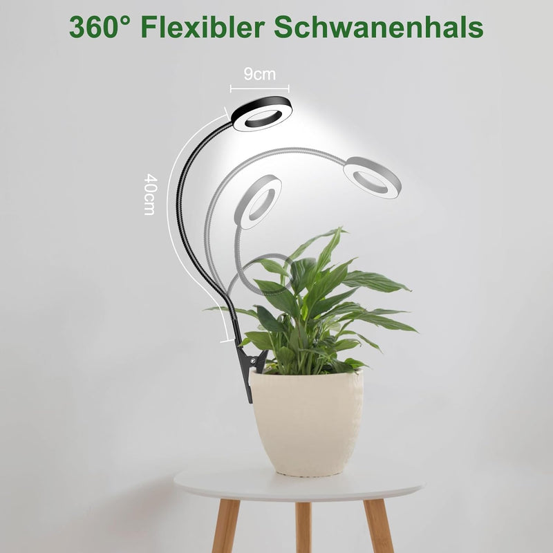 Wolezek Pflanzenlampe LED Vollspektrum, Pot Clip Grow Light, zwei Installationsoptionen Pflanzenlich