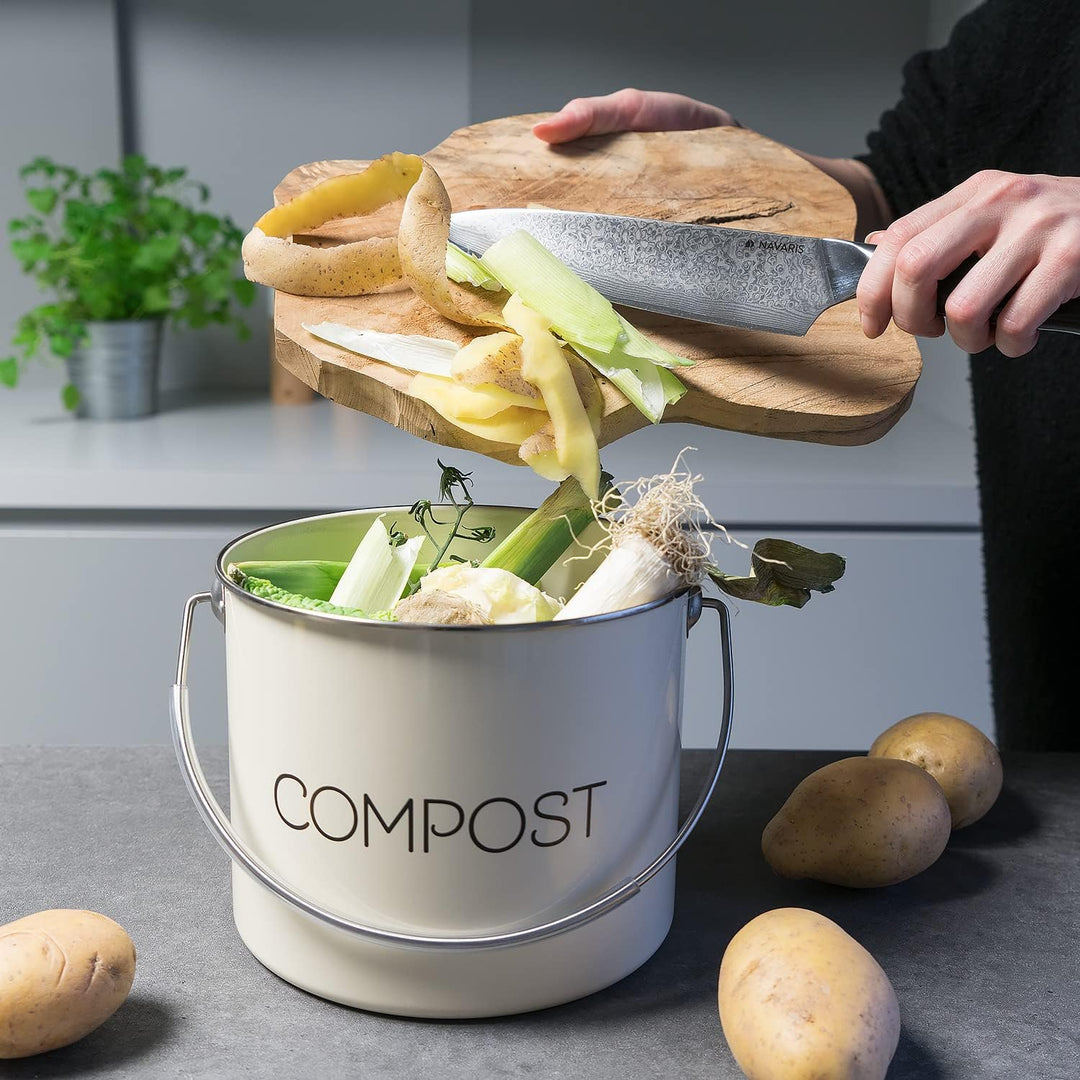Navaris Komposteimer Küche - 3l Biomülleimer Küche klein - Komposteimer für Biomüll - Behälter mit S