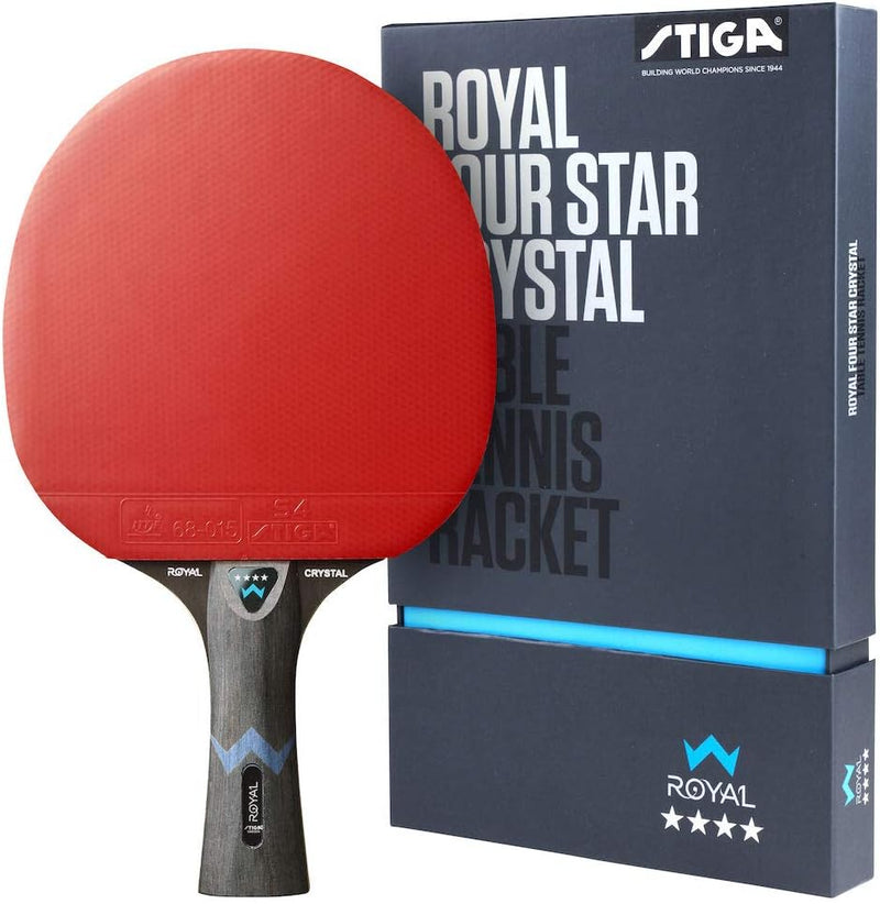 Stiga Royal 4-Star Table Tennis Ping Pong Bat, Black/Red Einzelbett, Einzelbett