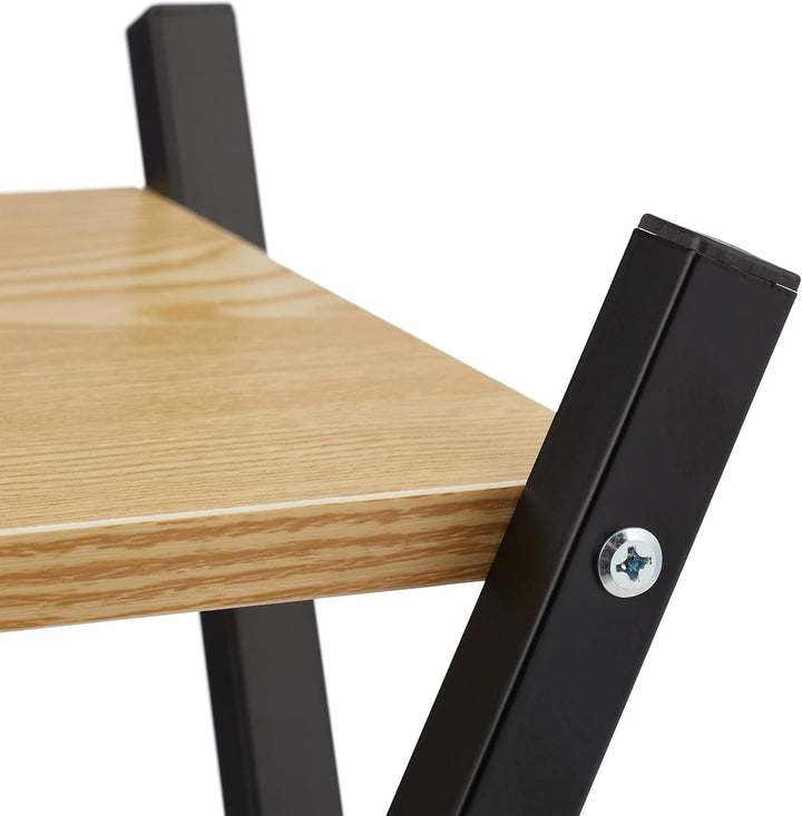Relaxdays Blumenständer, 2 Etagen in Holzoptik, Metall, MDF, moderner Blumenhocker, HBT: 99x29x29 cm