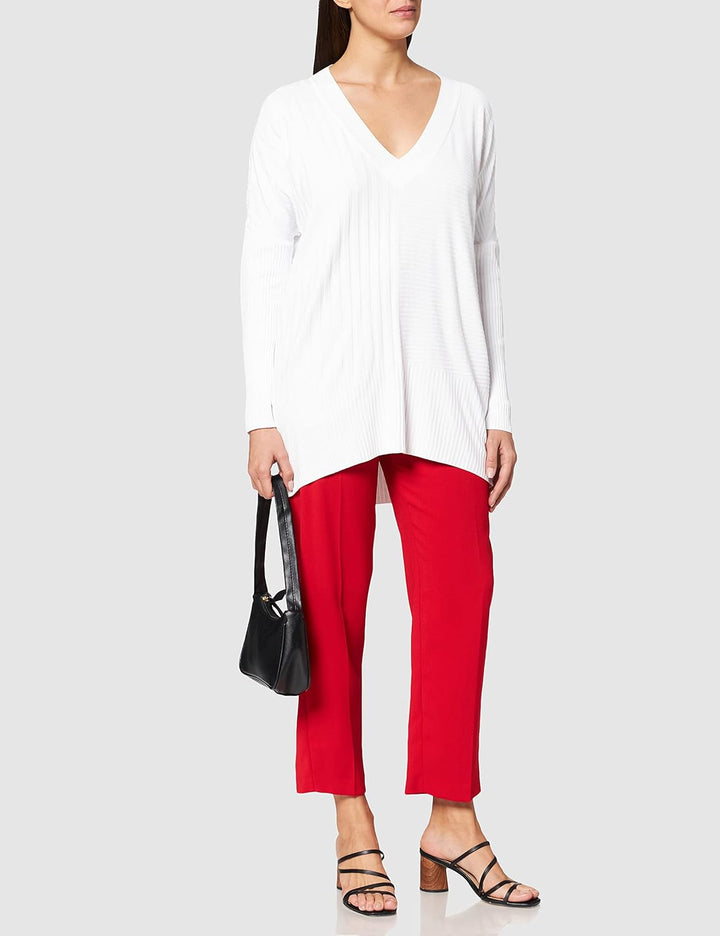 IPEKYOL Damen Below Hips Ribbed Knit Knitwear Sweater L Off White, L Off White