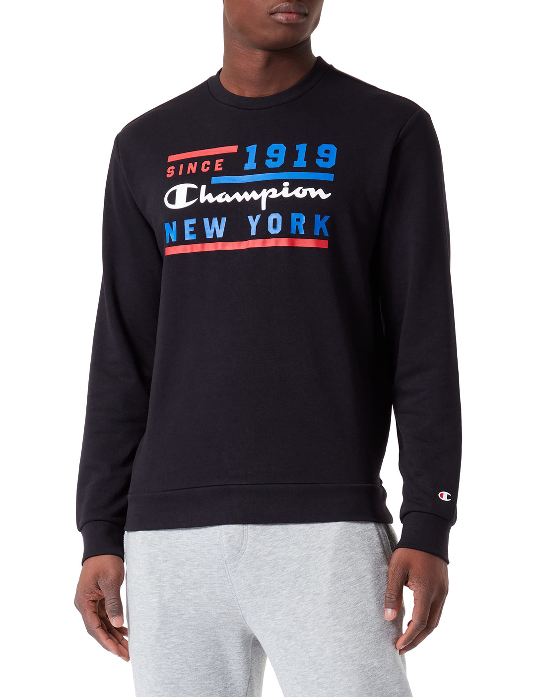 Champion Herren Legacy Graphic Shop Authentic Powerblend Terry Crewneck Sweatshirt M Schwarz, M Schw