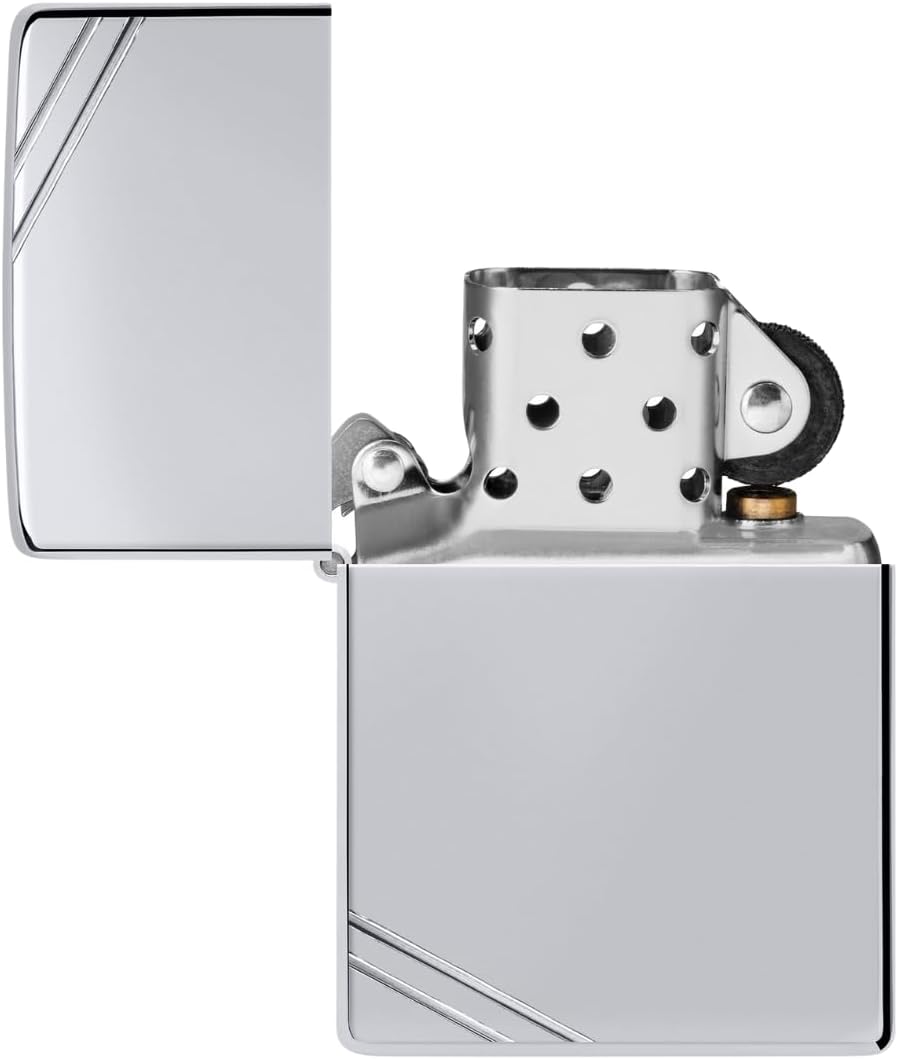 Zippo 260 24095 Hexagon Design Benzinfeuerzeug, Messing, Chrome High Polished, Chrome High Polished