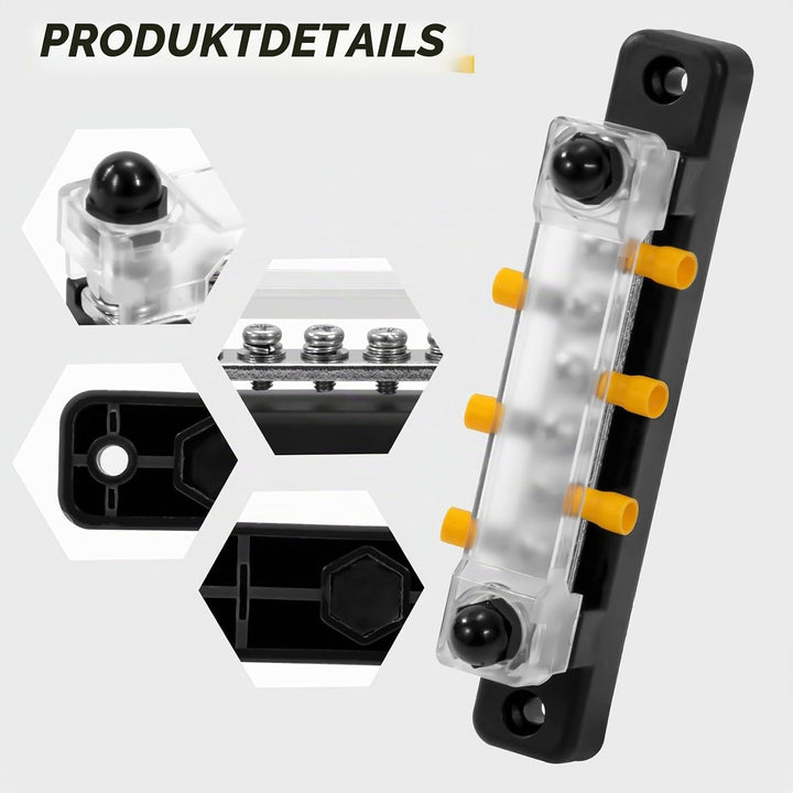 GUNGY Sammelschiene 12V-48V DC Sammelschienen Verteilerblock 150A Busbar Stromverteilungsblock mit 6