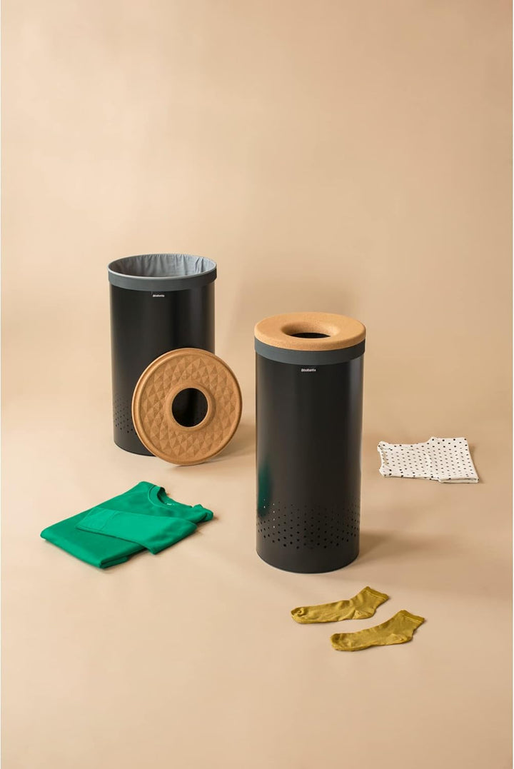 Brabantia - Wäschekorb - Quick-Drop-Öffnung - Perfekt sitzenden Baumwollwäschesack - Korrosionsfrei