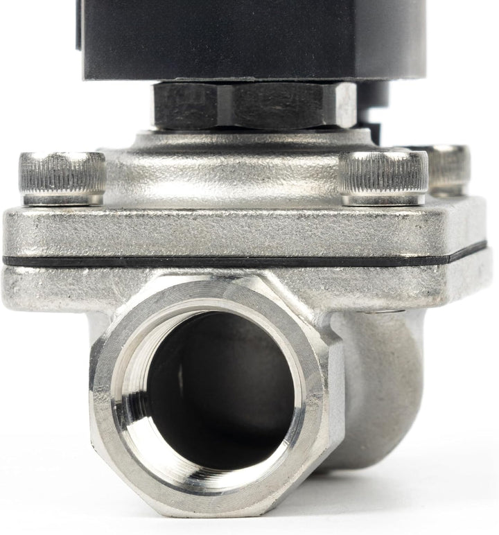 U.S. Solid 1/2" Magnetventil - Edelstahl DC 12V mit Viton-Dichtung, stromlos geschlossen, Anschlussd
