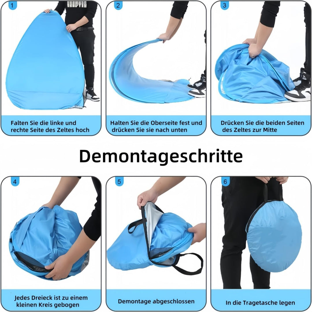XXL Strandmuschel Pop Up uv Schutz 50 +, Strandzelt Sonnenschutz 3-5 Personen, Grösser Strandmuschel