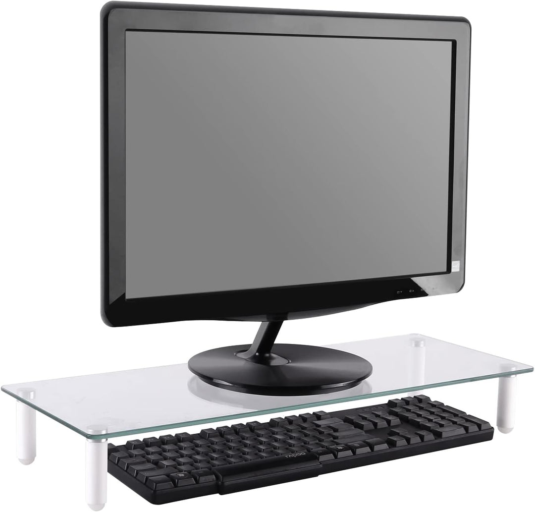DIGITUS Universal Monitor-Erhöhung aus Glas - Bildschirm-Ständer - Traglast 20 kg - Rutschhemmend -