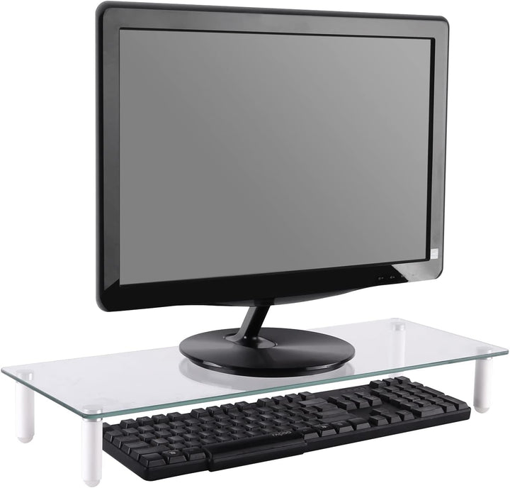 DIGITUS Universal Monitor-Erhöhung aus Glas - Bildschirm-Ständer - Traglast 20 kg - Rutschhemmend -