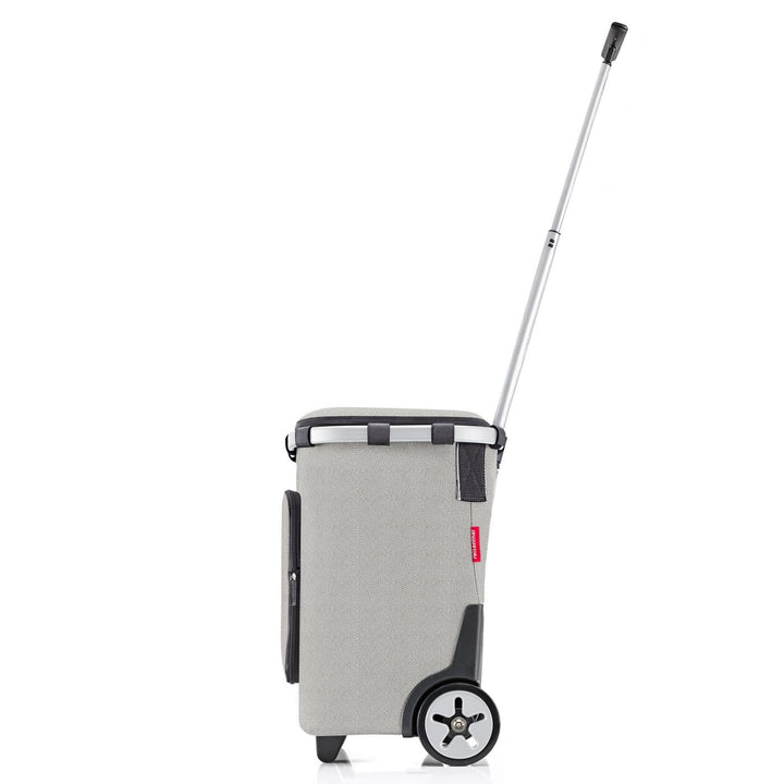 reisenthel carrycruiser Plus in Herringbone Grey – Tragbarer Einkaufstrolley mit Kühlfach, Schulterg