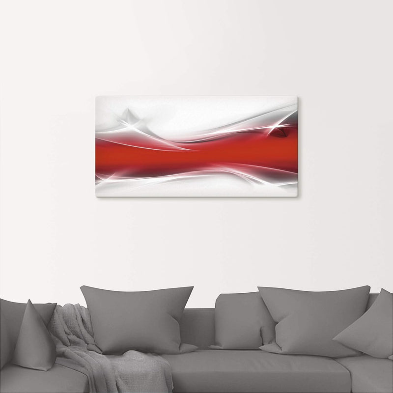 ARTland Leinwandbilder Wandbild Bild auf Leinwand 100x50 cm Abstrakte Bilder Gegenstandslos T9IM Rot