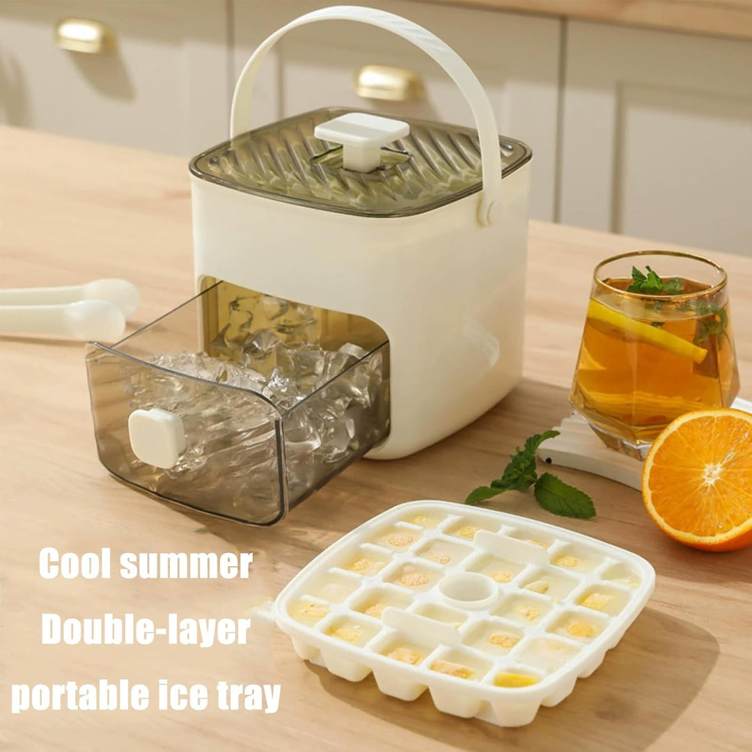 Eiswürfelmaschine Mit Presstyp, Eiswürfelbox Mit Schublade und Aufbewahrungsbehälter, 48 Gitter Wied