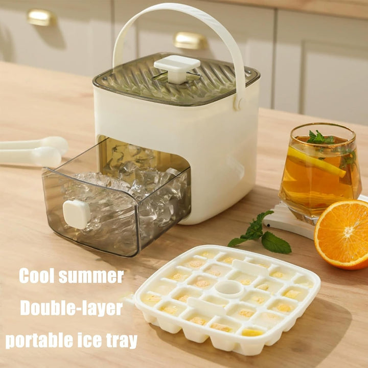 Eiswürfelmaschine Mit Presstyp, Eiswürfelbox Mit Schublade und Aufbewahrungsbehälter, 48 Gitter Wied