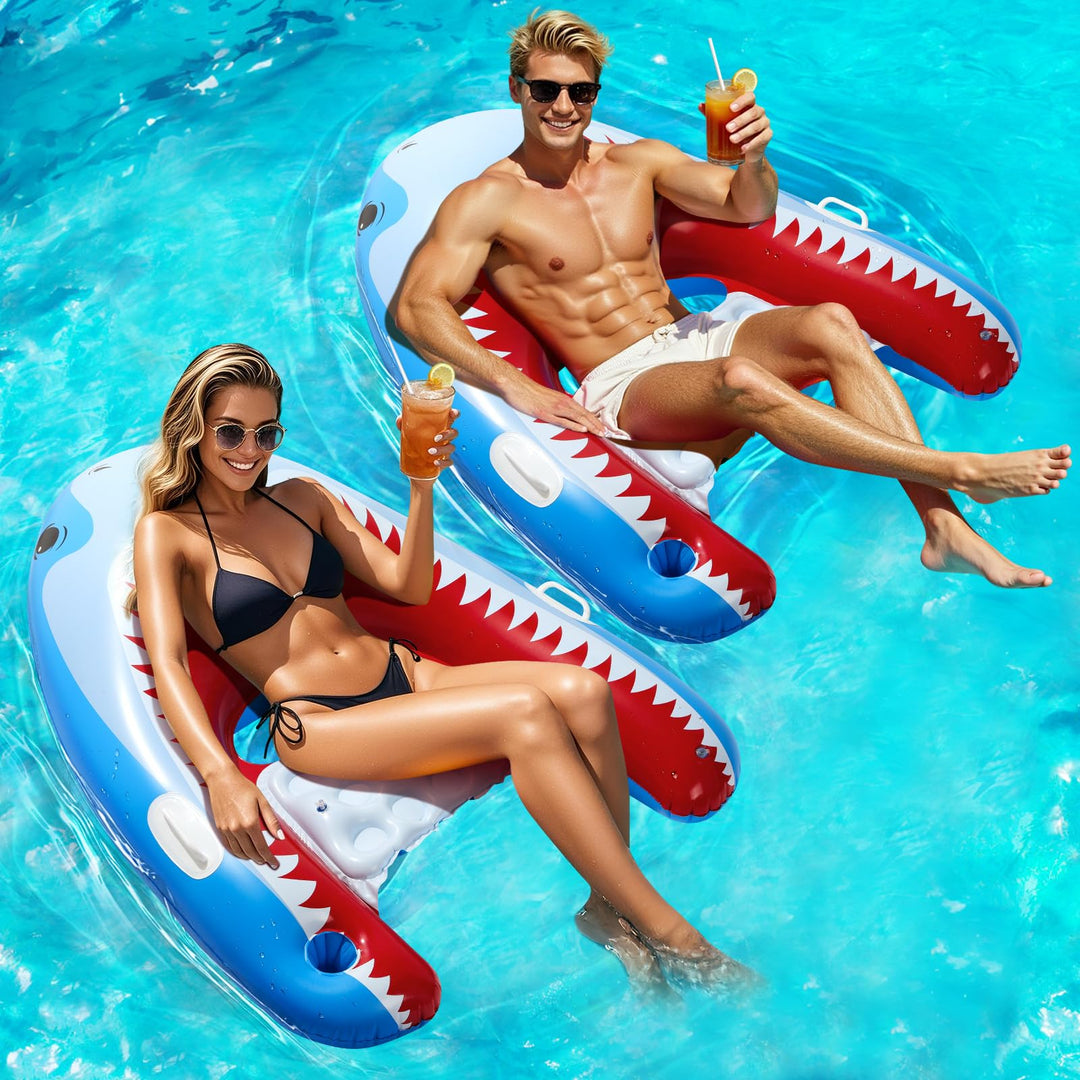 HeySplash Aufblasbares Pool Luftmatratze mit Tassenhalter, Pool Aufblasbares Bett in Meerjungfrau Sc