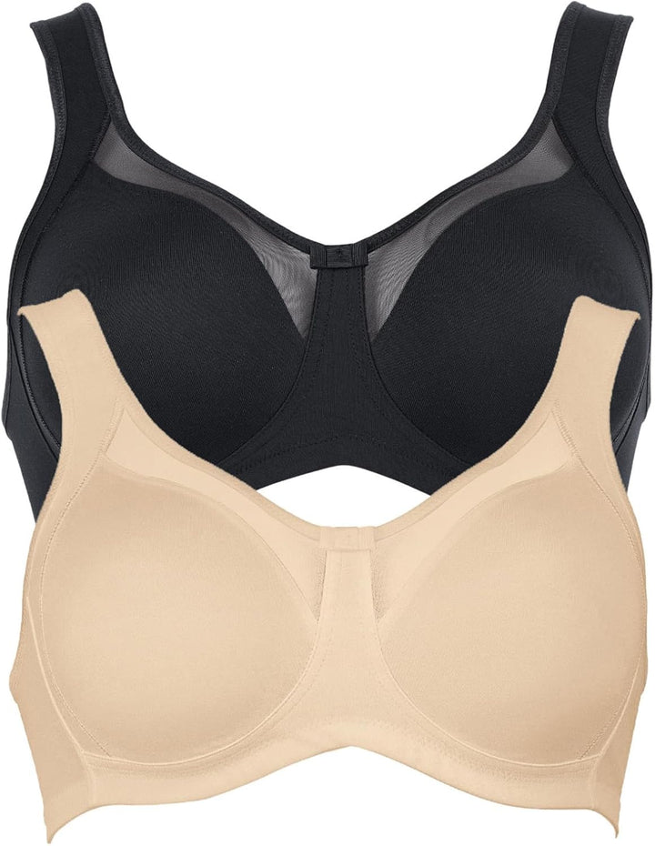 Anita 2er Sparpack Entlastungs BH Clara 5859 Gr. 75-110 B-E 75B Haut/Schwarz, 75B Haut/Schwarz