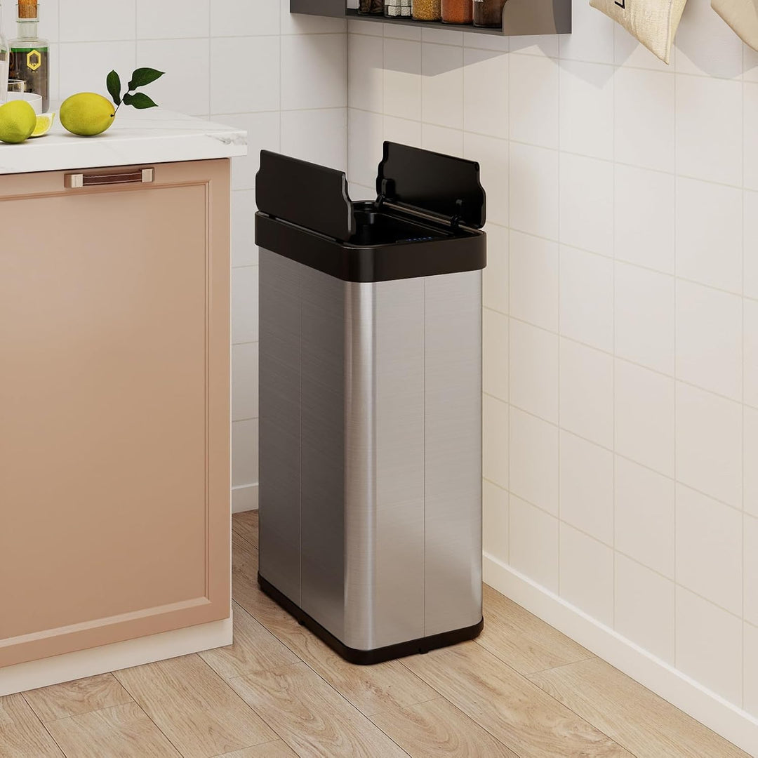 LIFEZEAL 60L Mülleimer, Küchenabfalleimer mit Smart Sensor, Abfalleimer Küche mit Deckel für Mülltre