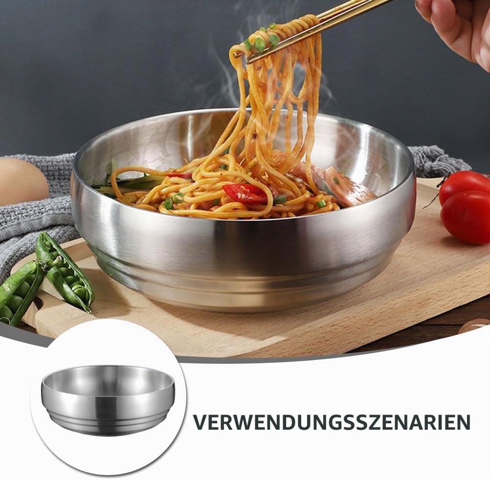 Edelstahl Sch¨¹ssel Doppelwandige Anti ?e Sch¨¹ssel 19cm Servierschalen R¨¹hrsch¨¹ssel Suppensch¨¹ss