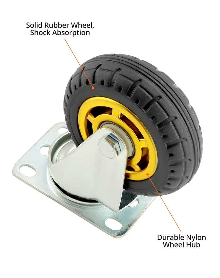 QWORK® 4 Stück 100mm schwerlastrollen - bis 70 kg pro rolle - stossdämpfung lenkrollen für möbeltran
