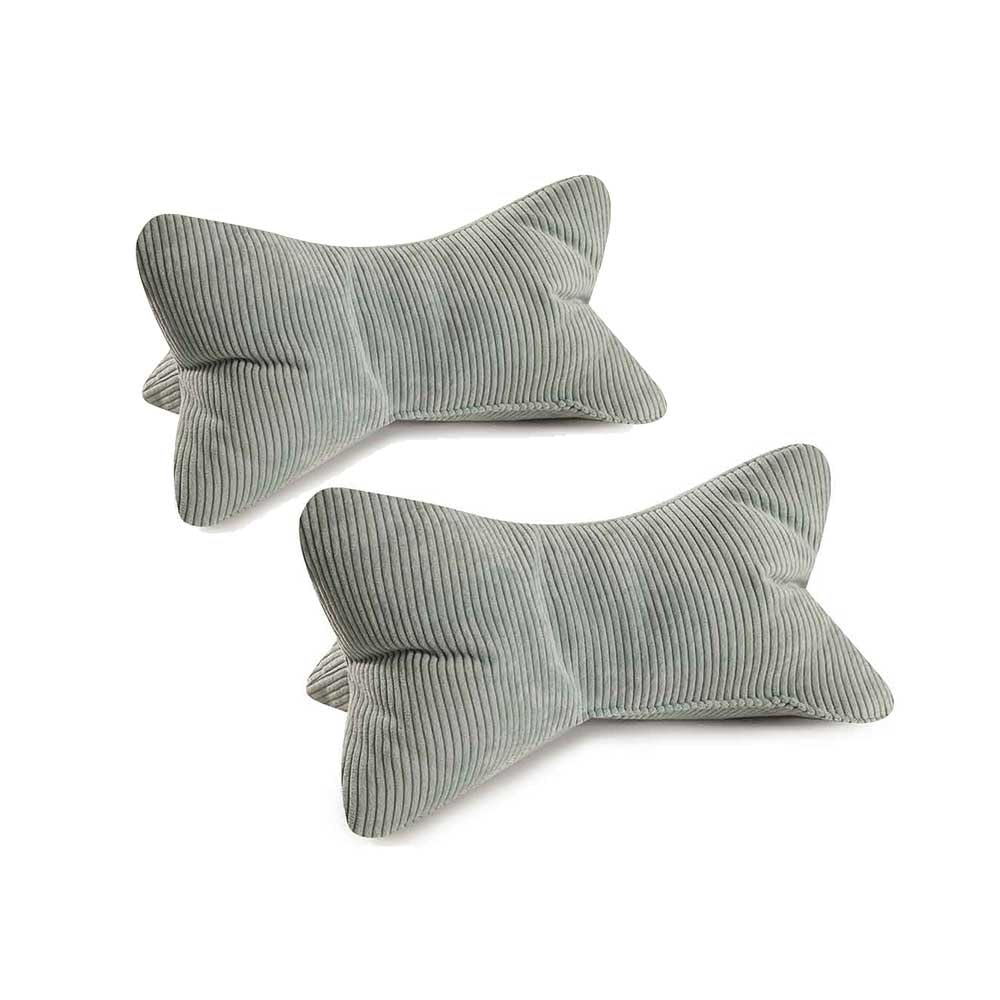 MAGMA Leseknochen INGA 2er Set, Cord Look,Farbe Mint, 42cm x 22cm, ergonomische Form für Nacken- ode