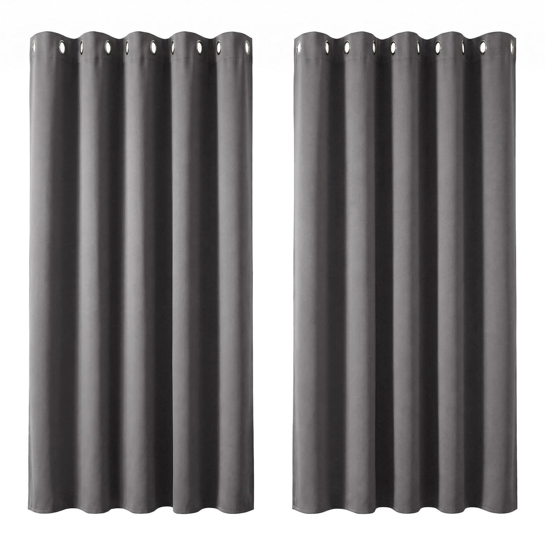 Deconovo Blickdicht Verdunkelungsvorhang Thermo Gardinen 2er Set H 183 x B 168 cm Hellgrau, Kinderzi