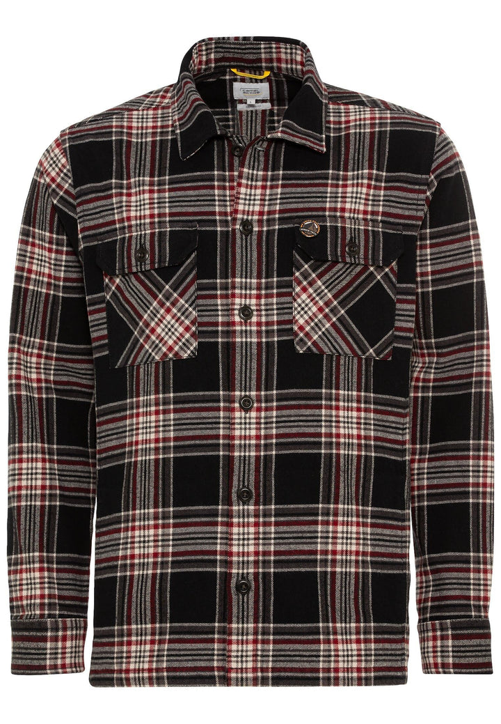 camel active Herren Flanell Overshirt im Karomuster L Anthra, L Anthra