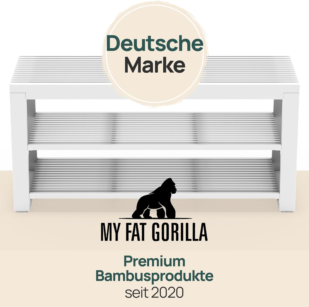 Bambus Schuhschrank - Schuhbank - Sitzbank mit Stauraum - Schuhregal Holz | BAM BOO BOX Schuhbank mi