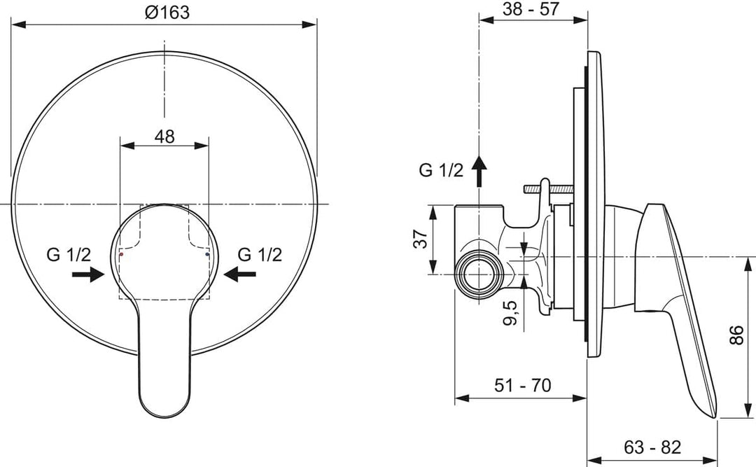 Ideal Standard A7184AA Alpha Unterputz Brausearmatur komplett verchromt