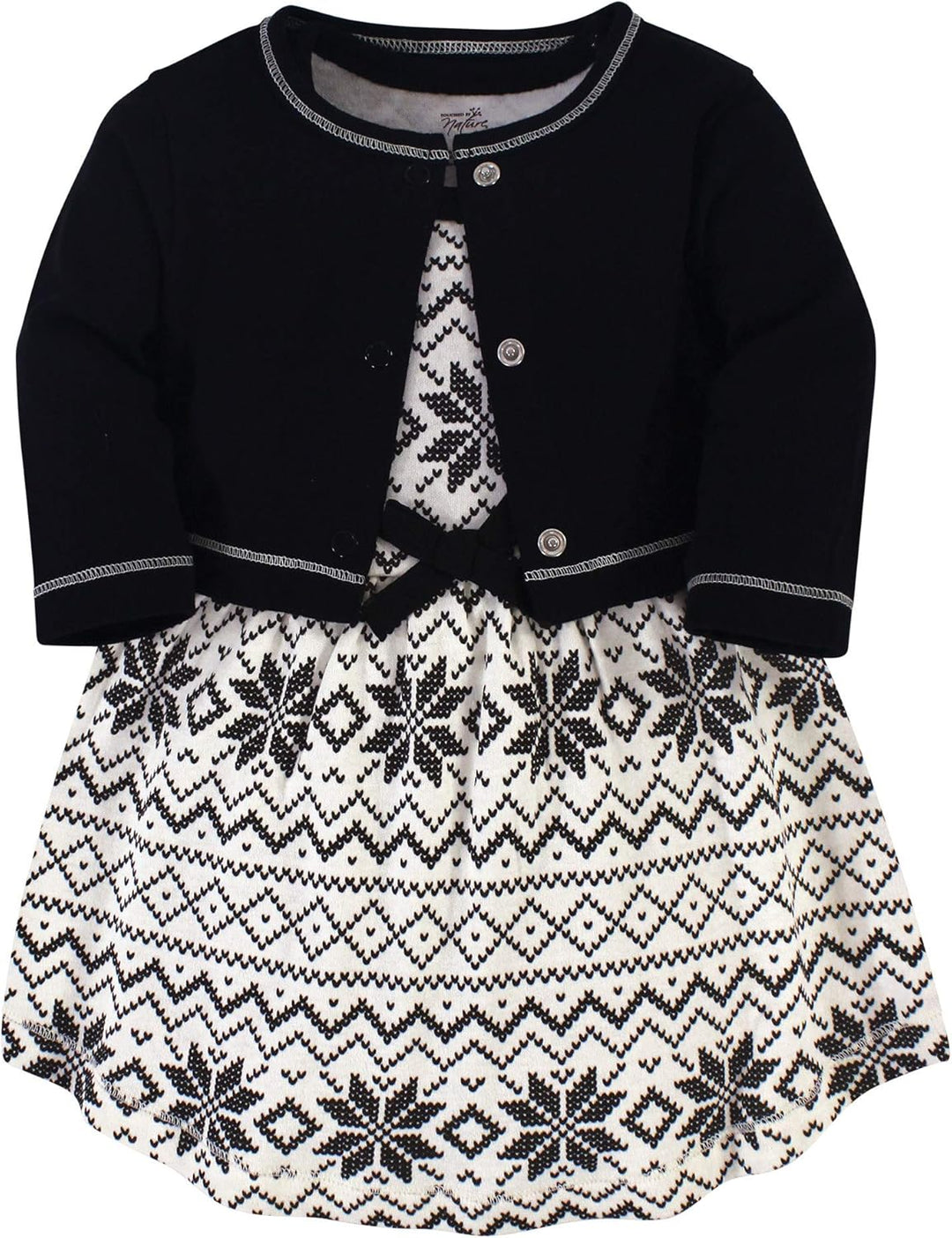Touched by Nature Mädchen Kleid und Strickjacke aus Bio-Baumwolle Lässiges Kleid 4 Jahre Black Fair