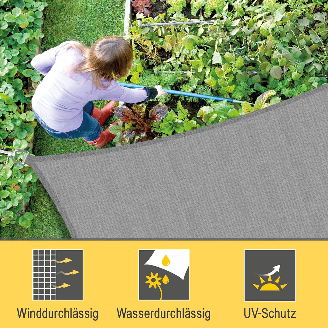 Sol Royal Sonnensegel rechteckig 2x3m Wasserdurchlässig HDPE Atmungsaktiver Balkon Terrasse Segeltuc