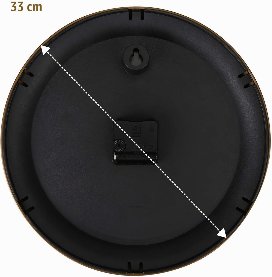Plumeet Wanduhr Gross Klassisch 33cm Ruhige Retro Wanduhr ohne Tickgeräusche für Wohnzimmer - Schlaf