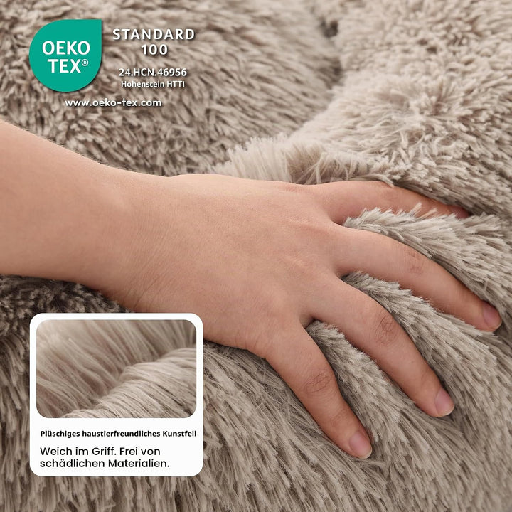 BEDSURE Katzenbett waschbar Flauschiges Katzenbett - Ø 60 cm Katzenschlafplatz für Katzen und kleine
