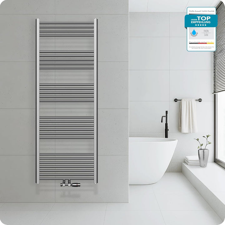 Belvit Handtuchheizkörper, 1600x600 mm, 557 Watt, Mittelanschluss, Nabenabstand 50 mm, Qualitätsstah