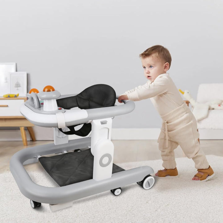 Lauflernhilfe für Babys mit interaktivem Multiaktivitäts-Tablett mit abnehmbarer Musik, höhenverstel