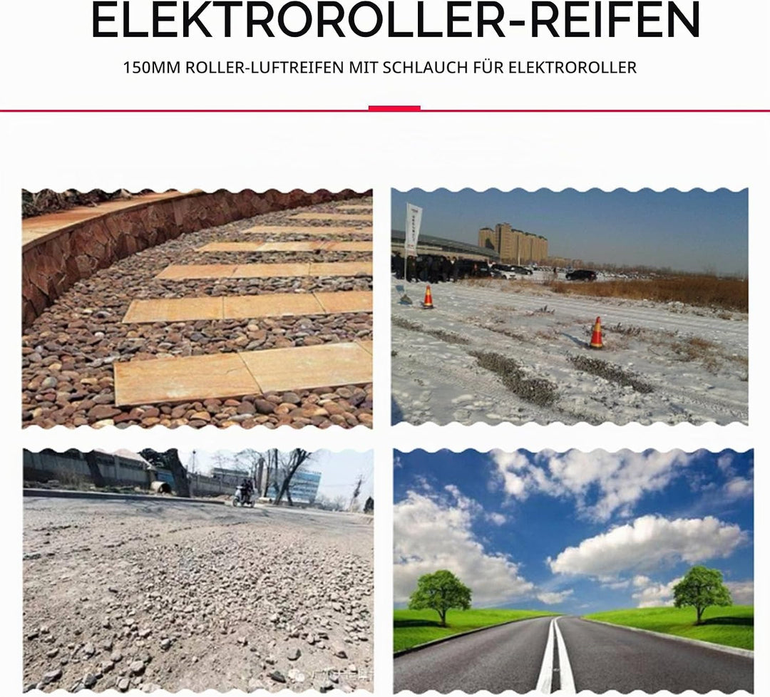 Dropfree 6X1 1/4 Reifen 150MM Scooter Inflations Rad Schlauch Reifen für Elektro Roller
