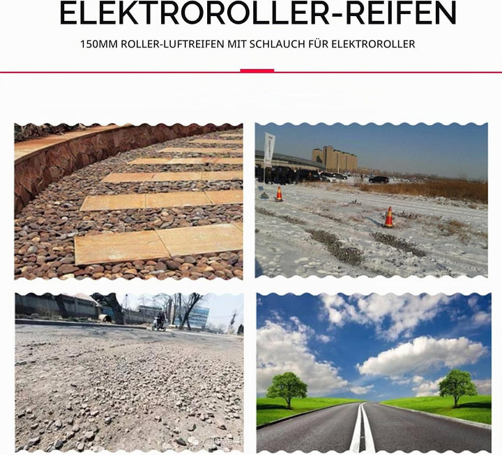 Dropfree 6X1 1/4 Reifen 150MM Scooter Inflations Rad Schlauch Reifen für Elektro Roller