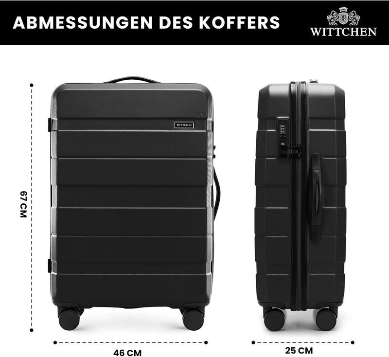 WITTCHEN COMODO Line Koffer Handgepäck Gepäck-Set aus ABS Teleskopgriff TSA Schloss 4 Doppelräder Mi