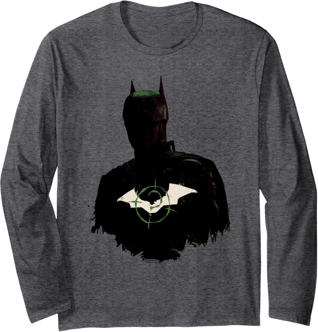 The Batman Silhouette with Riddler Logo Langarmshirt