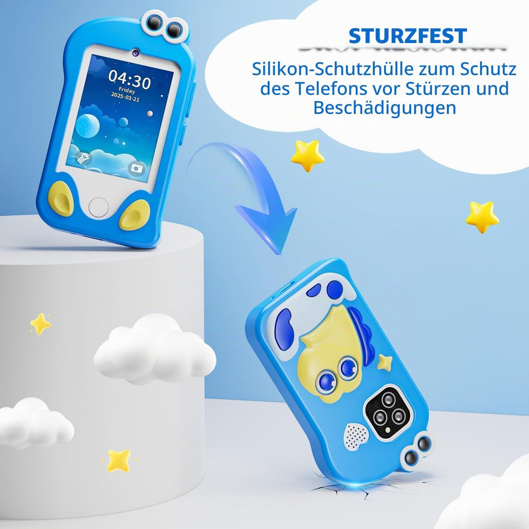 Kinderhandy Spielzeug mit Dual Kamera Kinderkamera 2.8 Inch Touchscreen Lerntelefon Lernspielzeug mi
