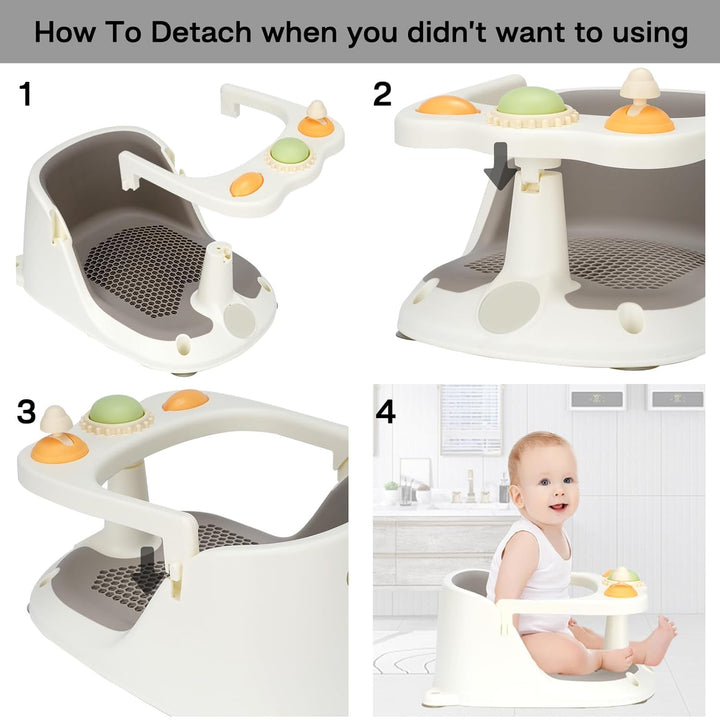 Baby-Badewannensitz ab 6 Monaten, Kinderbadewanne, rutschfest, mit Spielzeug