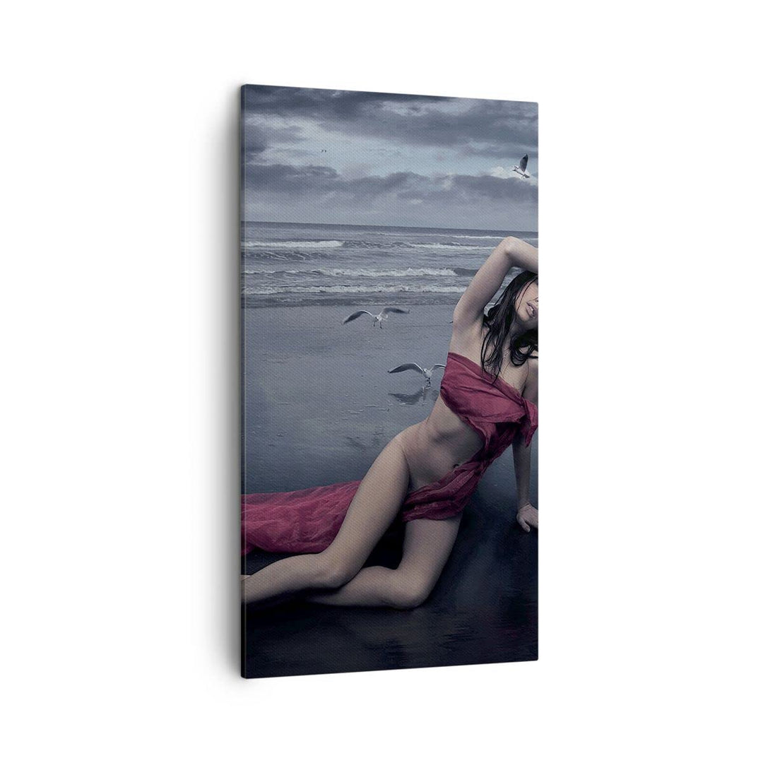 Bilder auf Leinwand Modell Möwe Vogel Natur Leinwandbild mit Rahmen 45x80cm Wandbilder Dekoration Wo
