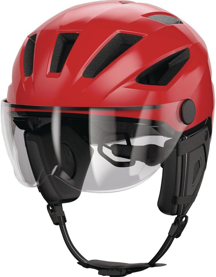 ABUS Stadthelm Pedelec 2.0 ACE - Fahrradhelm mit Rücklicht, Visier, Regenhaube, Ohrenschutz - für Da