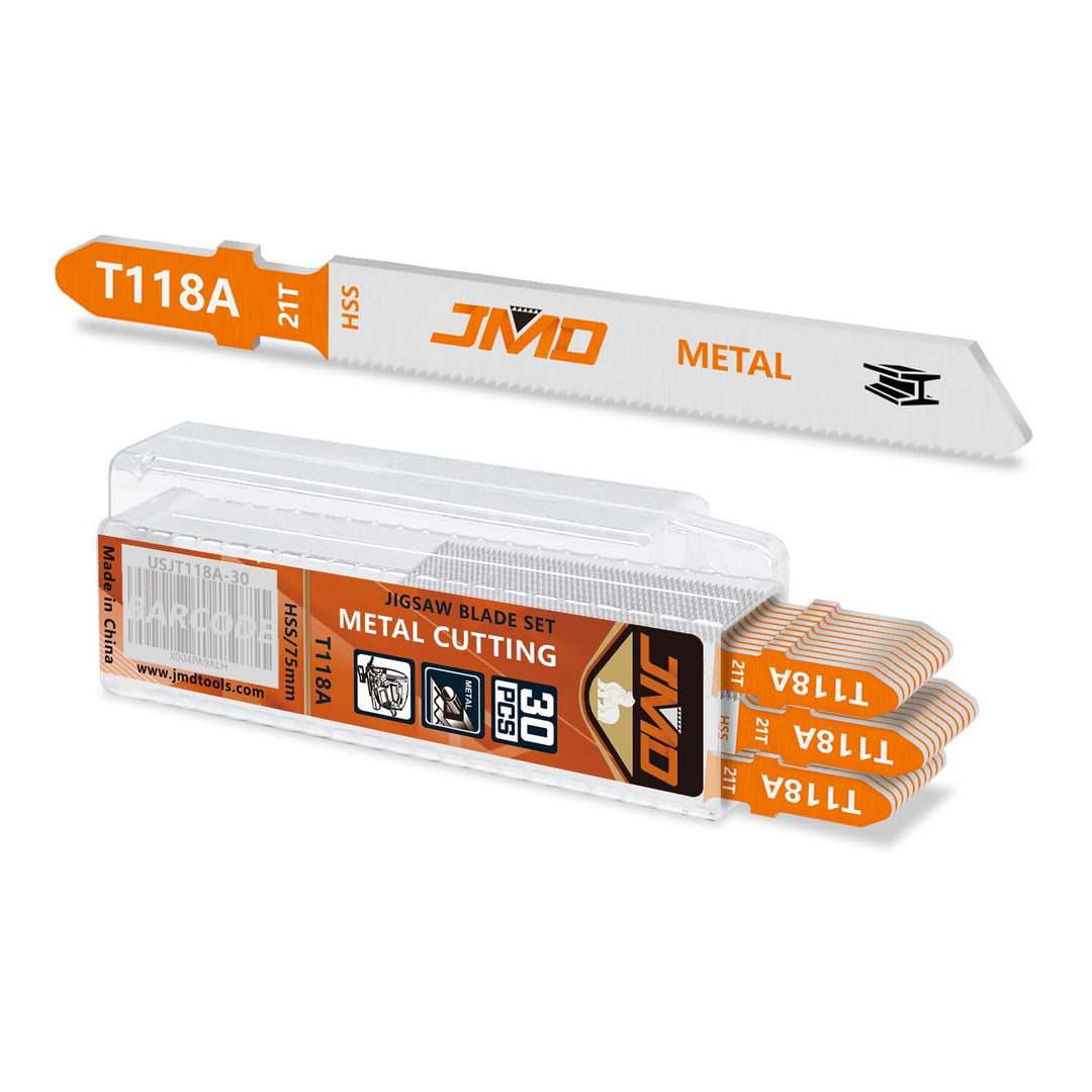 JMD 30 x T118A Stichsägeblatt Metall 75mm 21TPI Sägeblätter Stichsäge für Metall Zubehör Stichsäge,