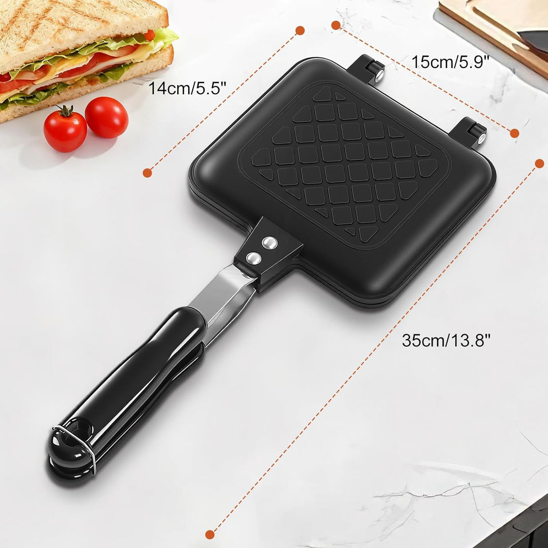 Heisser Sandwich-Maker, Antihaft-Panini-Pfanne, Sandwich-Pfanne, Frühstück, Doppelseitige Bratpfanne