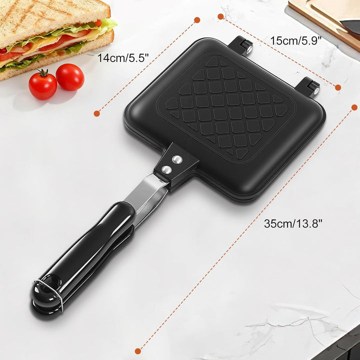 Heisser Sandwich-Maker, Antihaft-Panini-Pfanne, Sandwich-Pfanne, Frühstück, Doppelseitige Bratpfanne