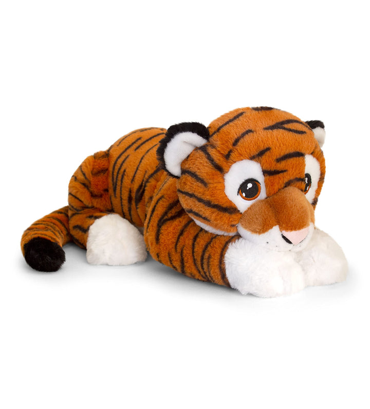 Keeleco SE6102 Plüschtier Tiger, ca. 45 cm, aus recycelten Materialien, Augen aufgestickt aus Baumwo