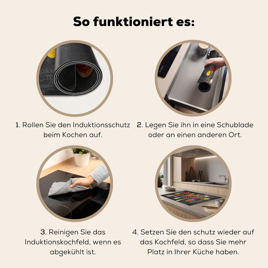 Herdabdeckplatte 80x52 cm Einteilig Ceranfeld Abdeckplatte Küche Deko Ceranfeldabdeckung Herdabdecku