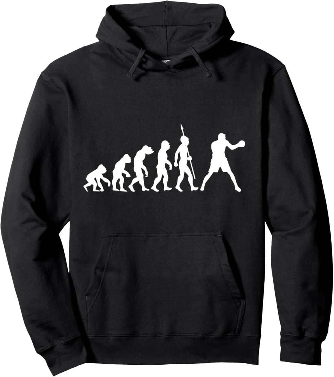 Boxer Boxen Evolution Lustig Kampfsport Boxsport Faustkampf Pullover Hoodie