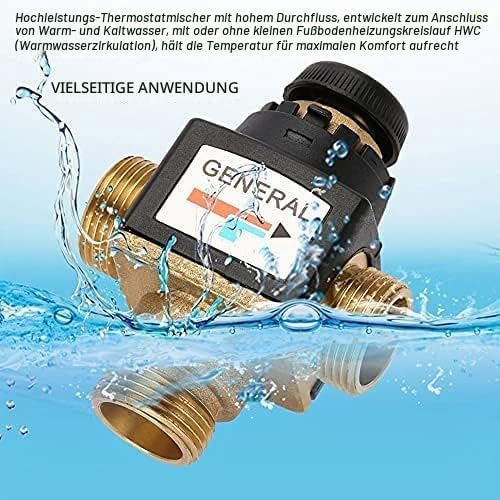 Tyenaza Messing, Kunststoff 3-Wege DN20 Aussengewinde Messing Thermostatisches Mischventil für Solar