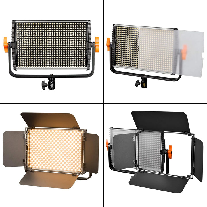 Walimex pro Niova 600 Plus Bi Color + WT-806 Lampenstativ – Set aus LED Videoleuchte Dauerlicht Fläc